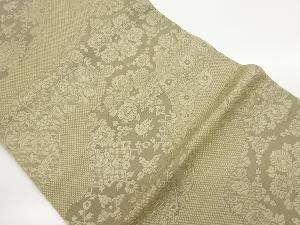 本場筑前博多道長取に華文・花鳥・実唐草模様織出し名古屋帯